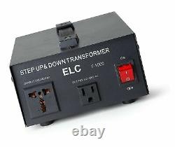 Transformateur De Convertisseur De Tension Elc T-1000+ 1000-watt Étape Vers Le Haut/down 110v/220
