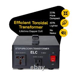 Transformateur de convertisseur de tension ELC T-1000 de 1000 watts avec protection par disjoncteur
