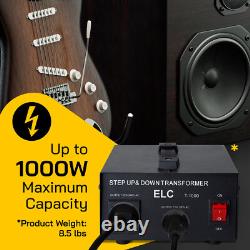 Transformateur de convertisseur de tension ELC T-1000 de 1000 watts avec protection par disjoncteur