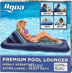 Transmettre ce titre en français: Flotteur de piscine convertible Aqua Premium, gonflable, résistant, très grand.