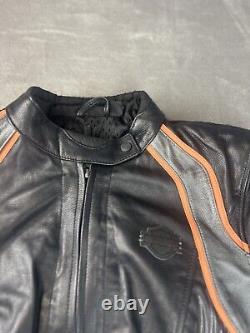 Veste pour femmes Harley Davidson noire et orange, robuste, en excellent état, taille 1W