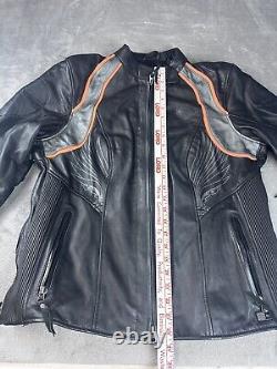 Veste pour femmes Harley Davidson noire et orange, robuste, en excellent état, taille 1W